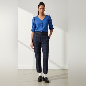 Kim & Cami Button Front Top Size Large Stretch Knit Business Casual